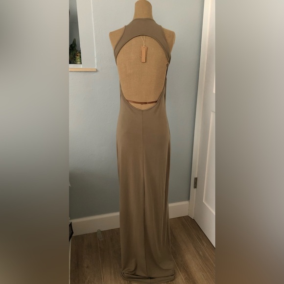 Skims Khaki Smooth Lounge Open Back Maxi Dress - NWT - Picture 5 of 8